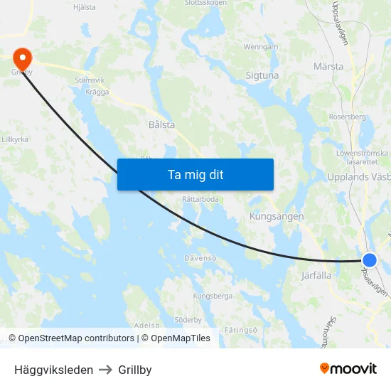 Häggviksleden to Grillby map