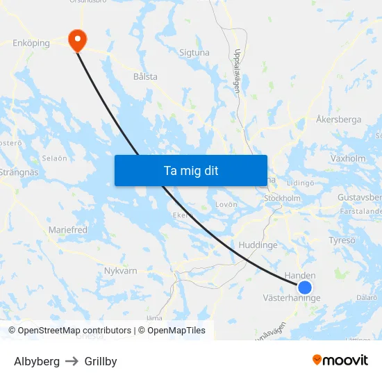 Albyberg to Grillby map