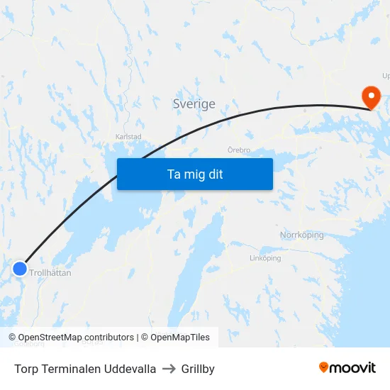 Torp Terminalen Uddevalla to Grillby map