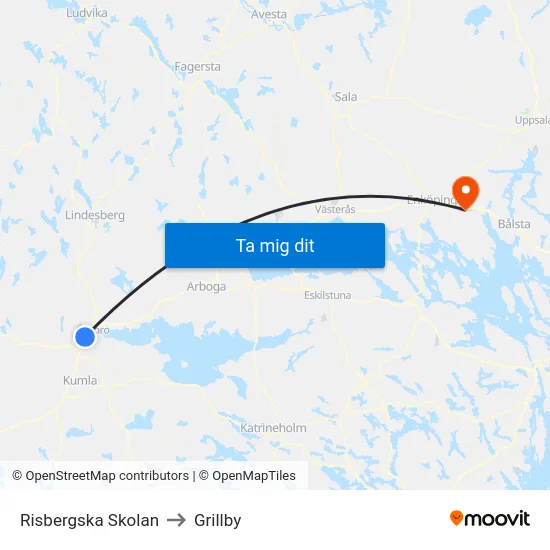 Risbergska Skolan to Grillby map