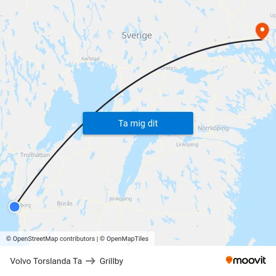 Volvo Torslanda Ta to Grillby map