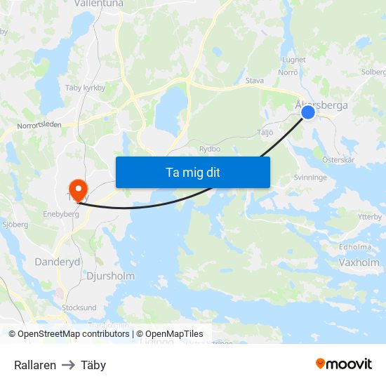 Rallaren to Täby map