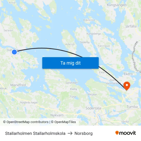 Stallarholmen Stallarholmskola to Norsborg map