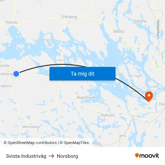 Svista Industriväg to Norsborg map