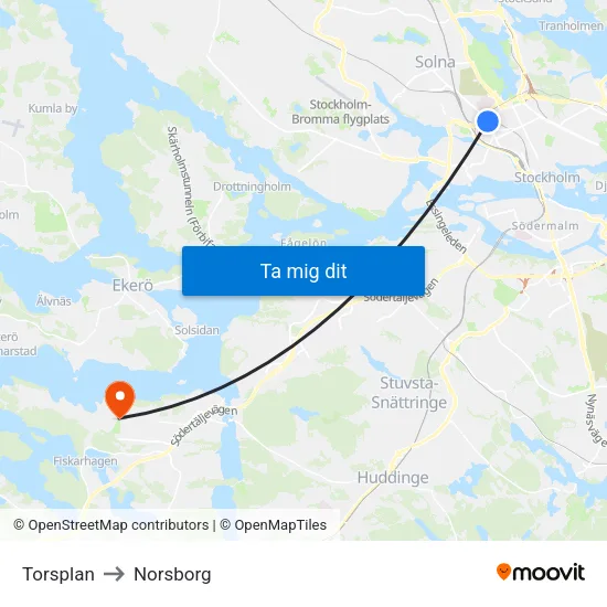 Torsplan to Norsborg map
