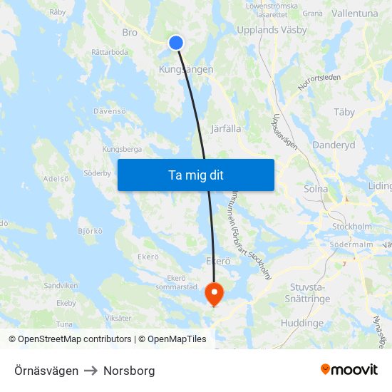 Örnäsvägen to Norsborg map