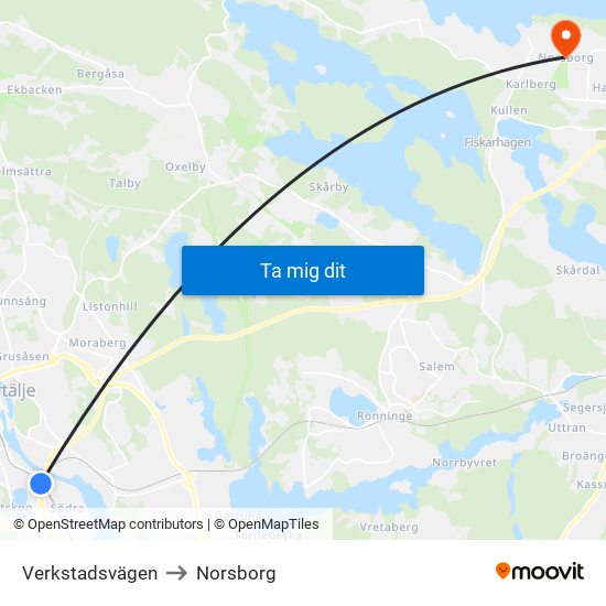 Verkstadsvägen to Norsborg map