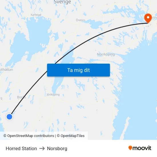 Horred Station to Norsborg map