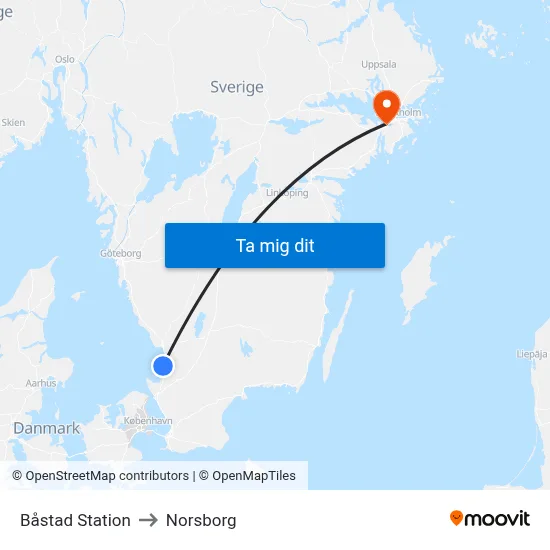 Båstad Station to Norsborg map