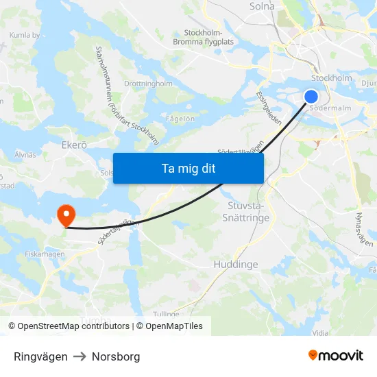 Ringvägen to Norsborg map