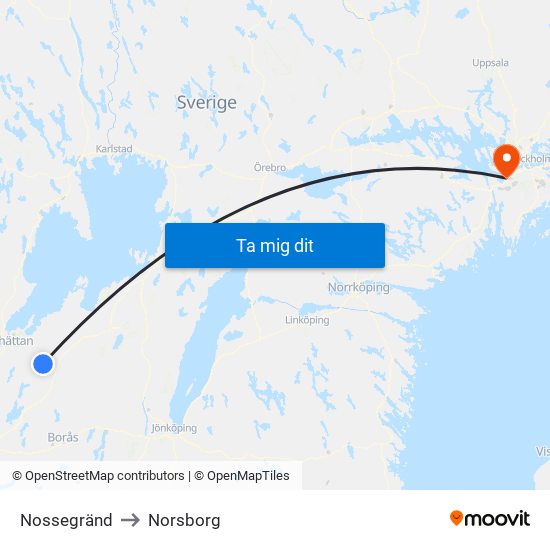 Nossegränd to Norsborg map