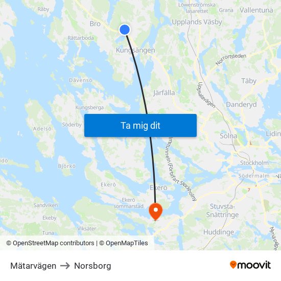 Mätarvägen to Norsborg map