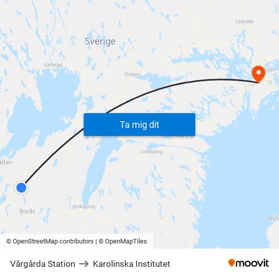 Vårgårda Station to Karolinska Institutet map