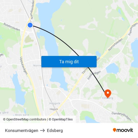 Konsumentvägen to Edsberg map