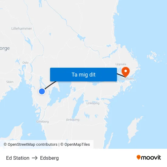 Ed Station to Edsberg map