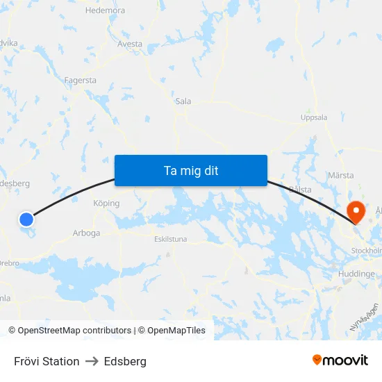 Frövi Station to Edsberg map