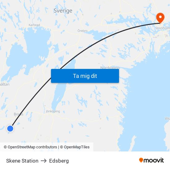 Skene Station to Edsberg map