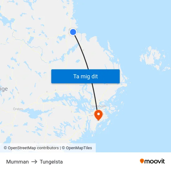 Mumman to Tungelsta map