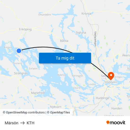 Märsön to KTH map