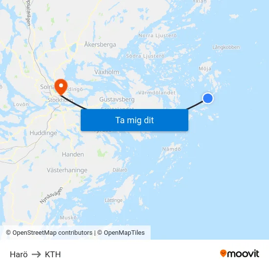 Harö to KTH map