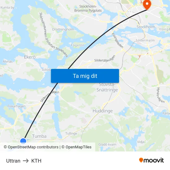 Uttran to KTH map
