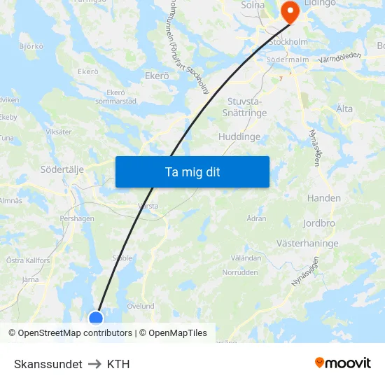 Skanssundet to KTH map