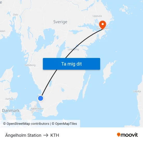 Ängelholm Station to KTH map