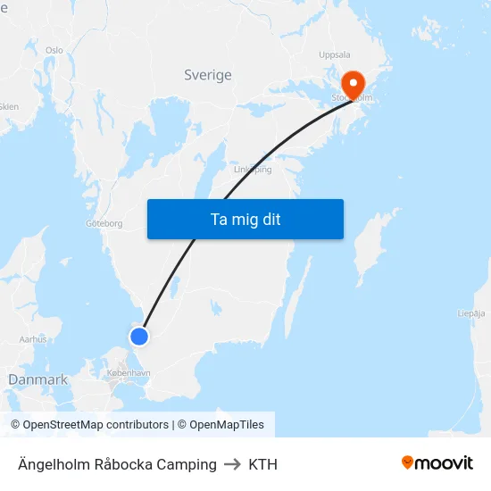 Ängelholm Råbocka Camping to KTH map