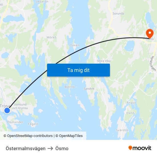 Östermalmsvägen to Ösmo map