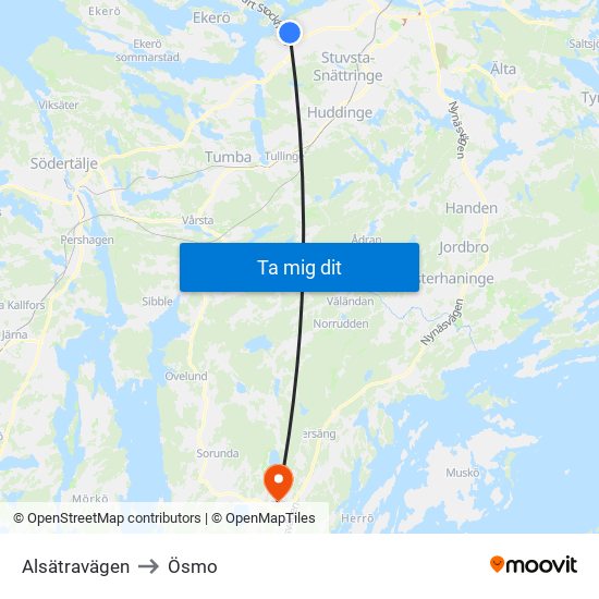 Alsätravägen to Ösmo map