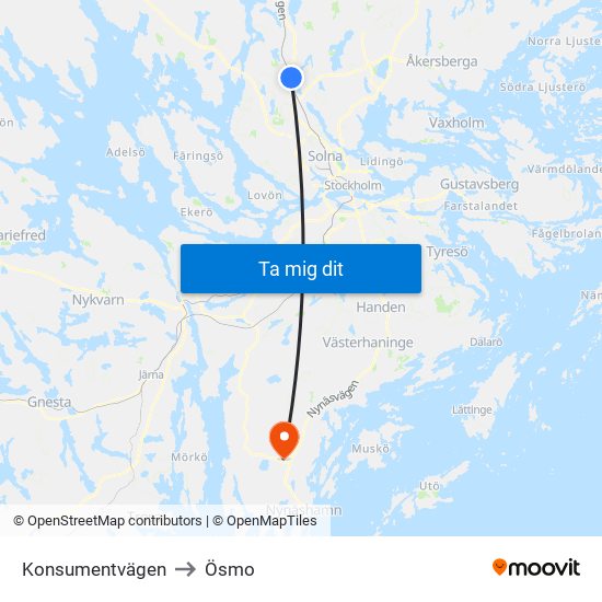 Konsumentvägen to Ösmo map