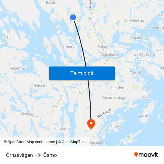 Örnäsvägen to Ösmo map
