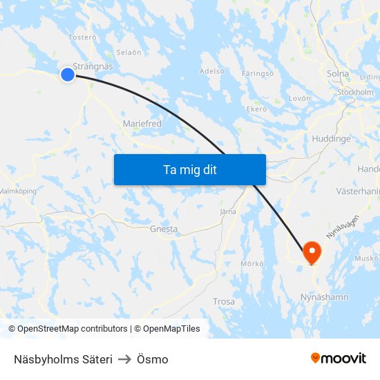 Näsbyholms Säteri to Ösmo map