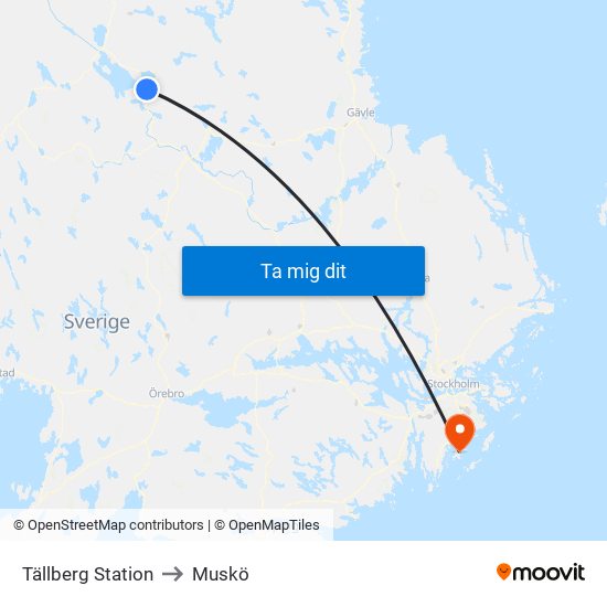 Tällberg Station to Muskö map