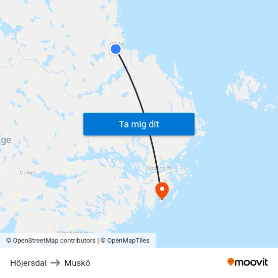 Höjersdal to Muskö map