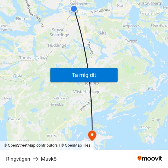 Ringvägen to Muskö map