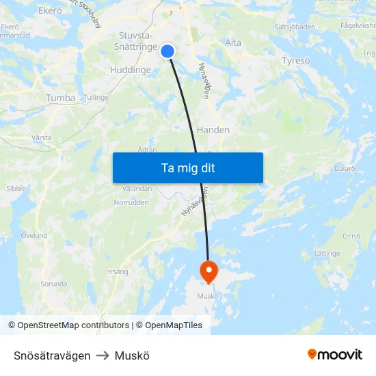 Snösätravägen to Muskö map