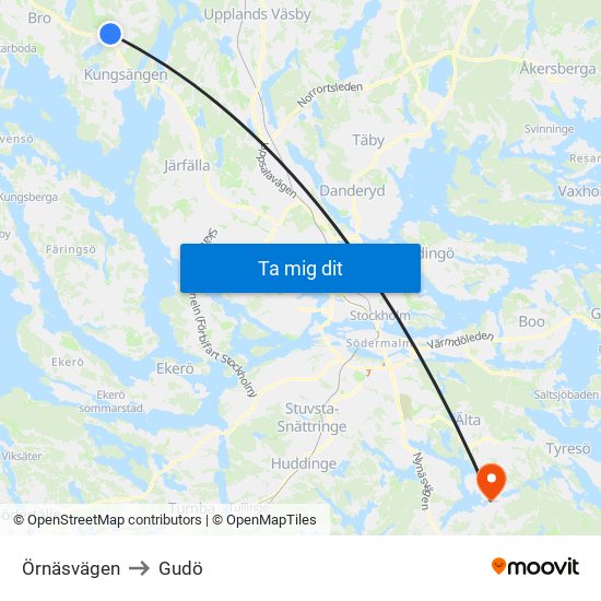 Örnäsvägen to Gudö map
