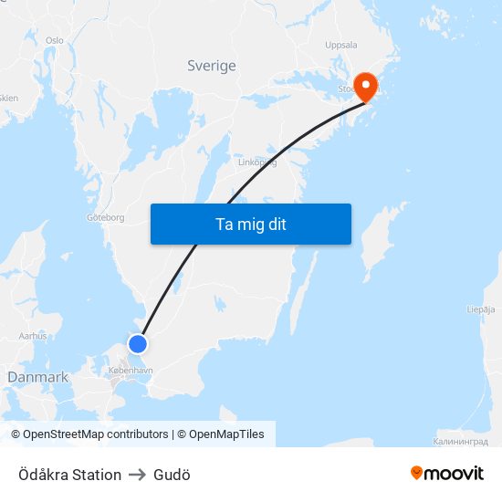 Ödåkra Station to Gudö map