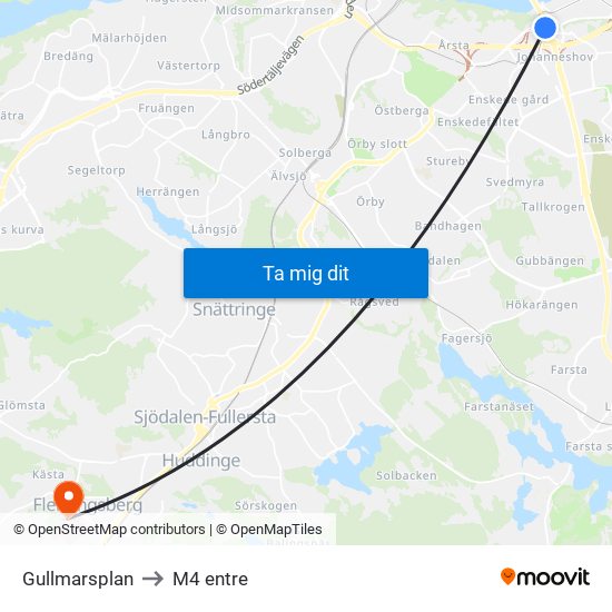 Gullmarsplan to M4 entre map