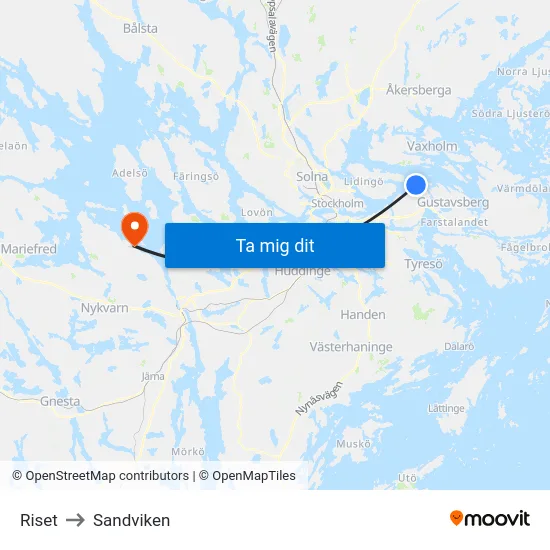 Riset to Sandviken map