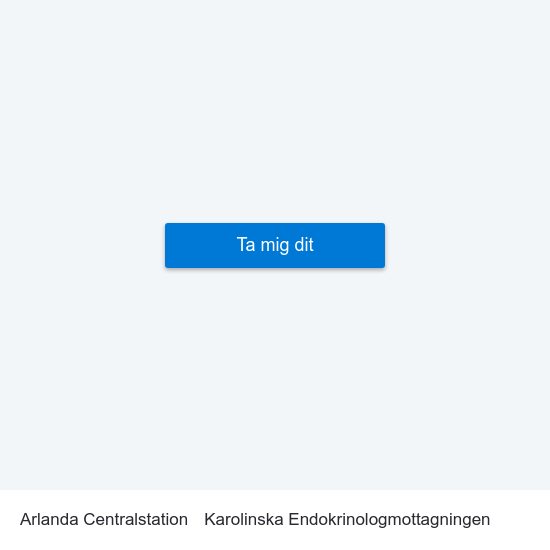 Arlanda Centralstation to Karolinska Endokrinologmottagningen map