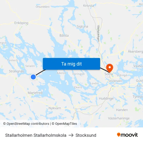 Stallarholmen Stallarholmskola to Stocksund map