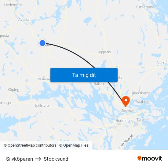 Silvköparen to Stocksund map