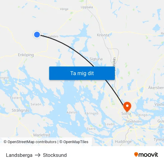 Landsberga to Stocksund map