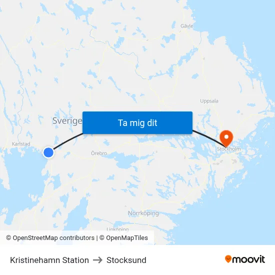 Kristinehamn Station to Stocksund map