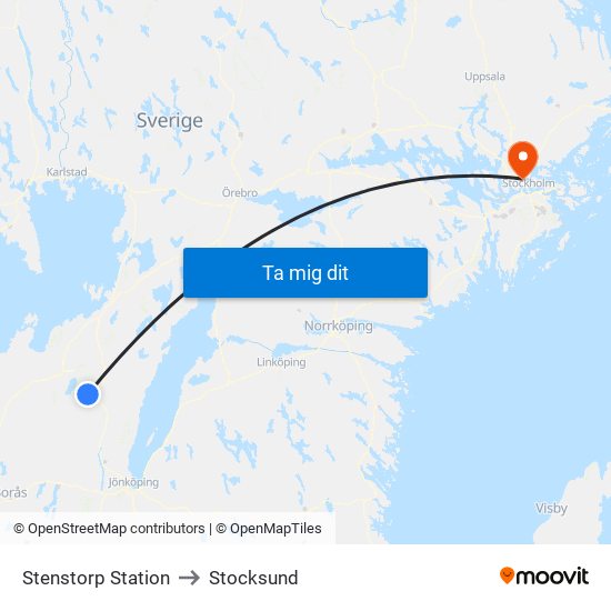 Stenstorp Station to Stocksund map