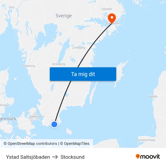 Ystad Saltsjöbaden to Stocksund map