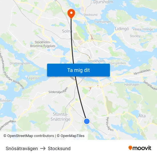 Snösätravägen to Stocksund map