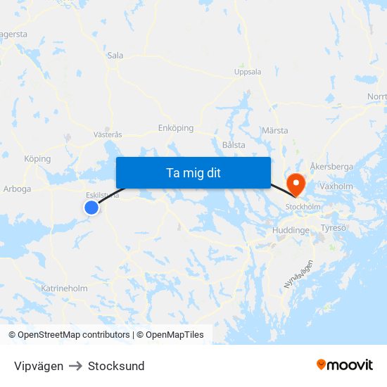 Vipvägen to Stocksund map